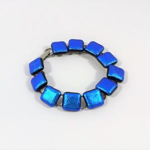 Beautiful Sparkling Blue Dichroic Glass Bracelet